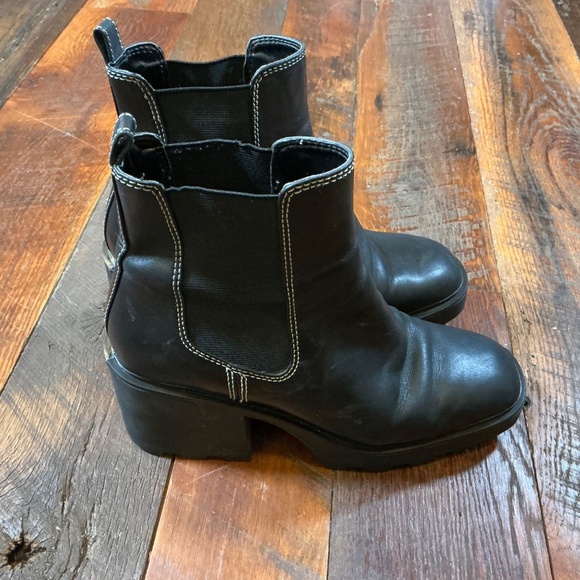 Michael Kors Keisha Black Leather and Textile Ankle Booties Size 8 - Picture 6 of 13